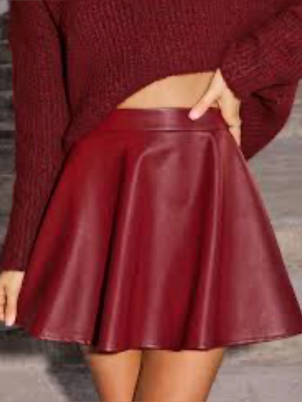 Vici flirt edit faux leather skirt